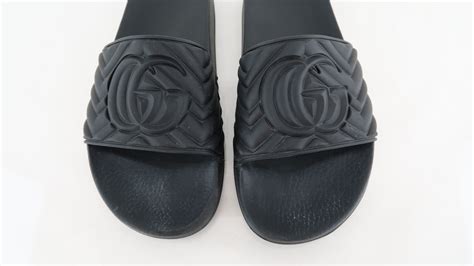 Shop Gucci Matelassé Rubber Slide 